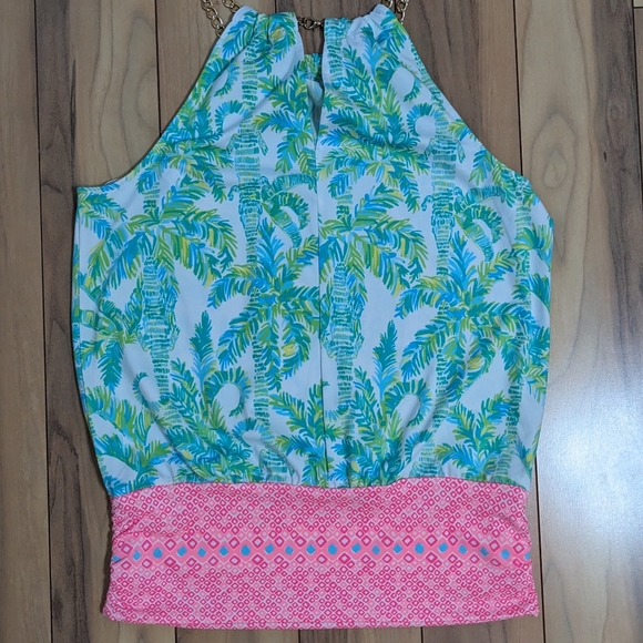 EUC! Lilly Pulitzer Bowen Top Fresh Citrus Keep Palm Engineered Size S - Picture 10 of 14